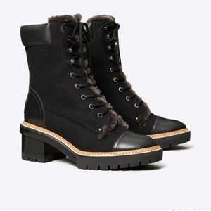 New Tory Burch Women's Black Miller Lug Sole Bootie size 7.5